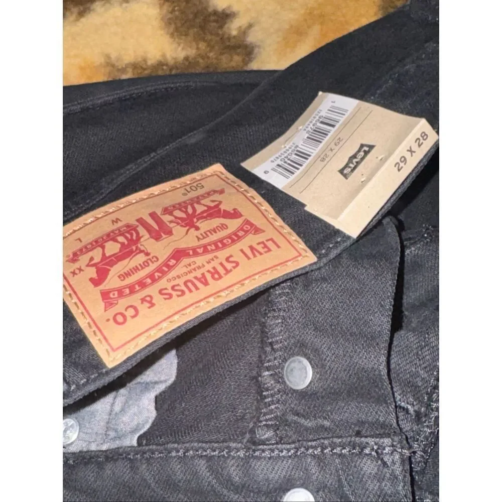 NWT Levi’s 501 original black denim jeans size 29/28